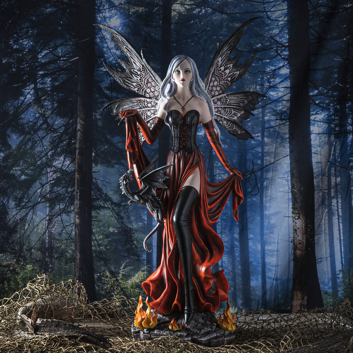 Fire Fairy with Black Dragon
