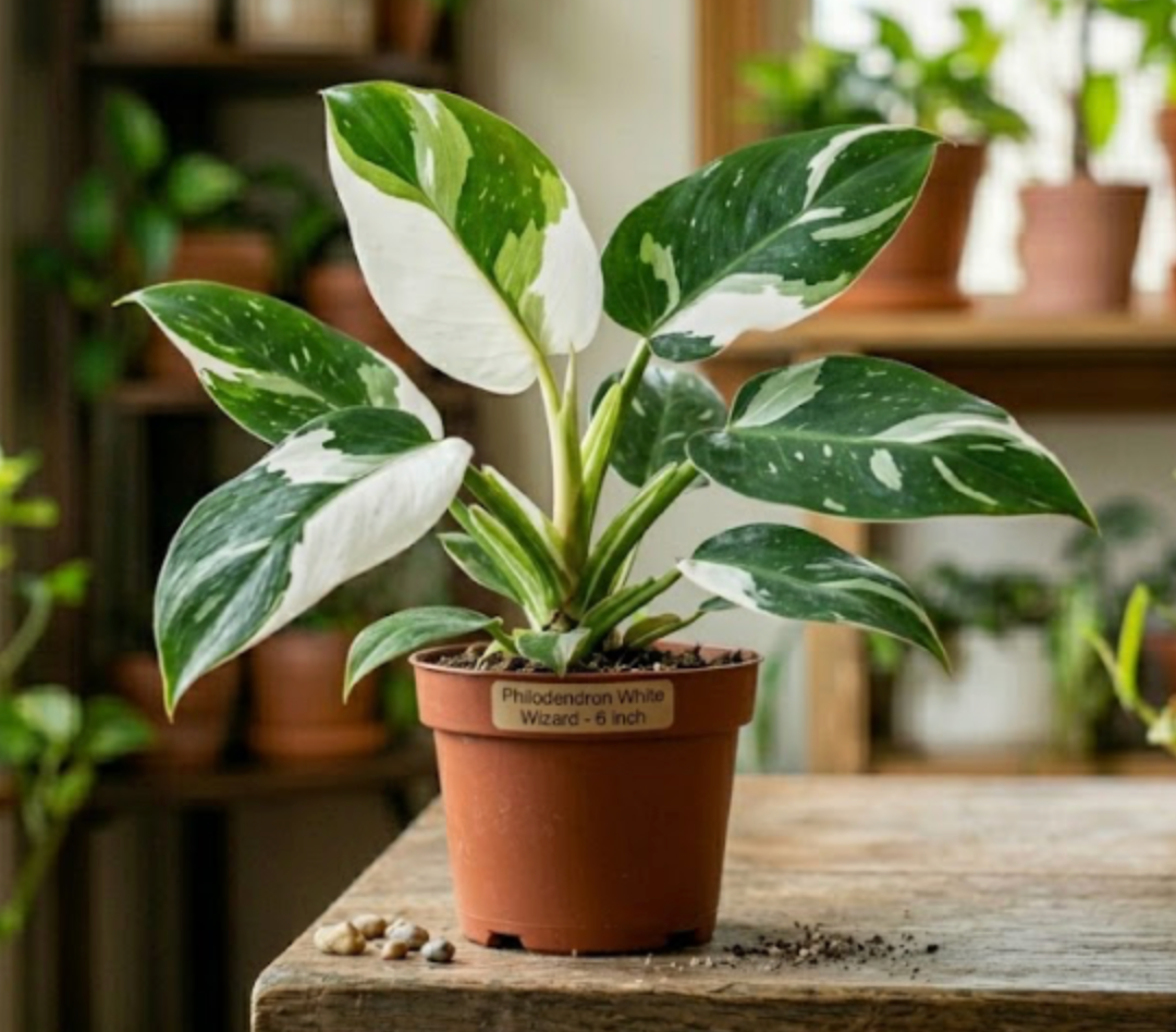6" Philodendron White Wizard